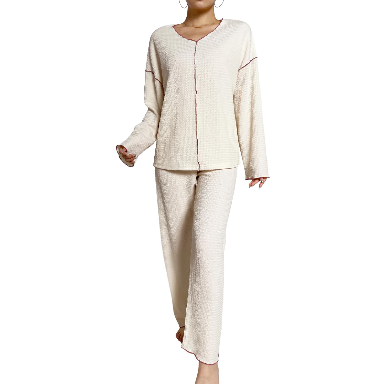 XULEN Womens Pajamas 2 Piece Comfy Pj Set Sleepwear Long Sleeve Loungewear Pajama Set for Women