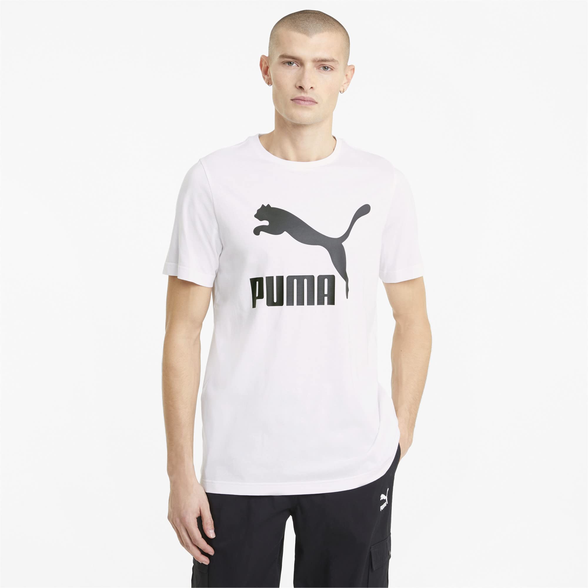 PUMA Klasyczny t-shirt męski z logo, Puma biały, 3XL