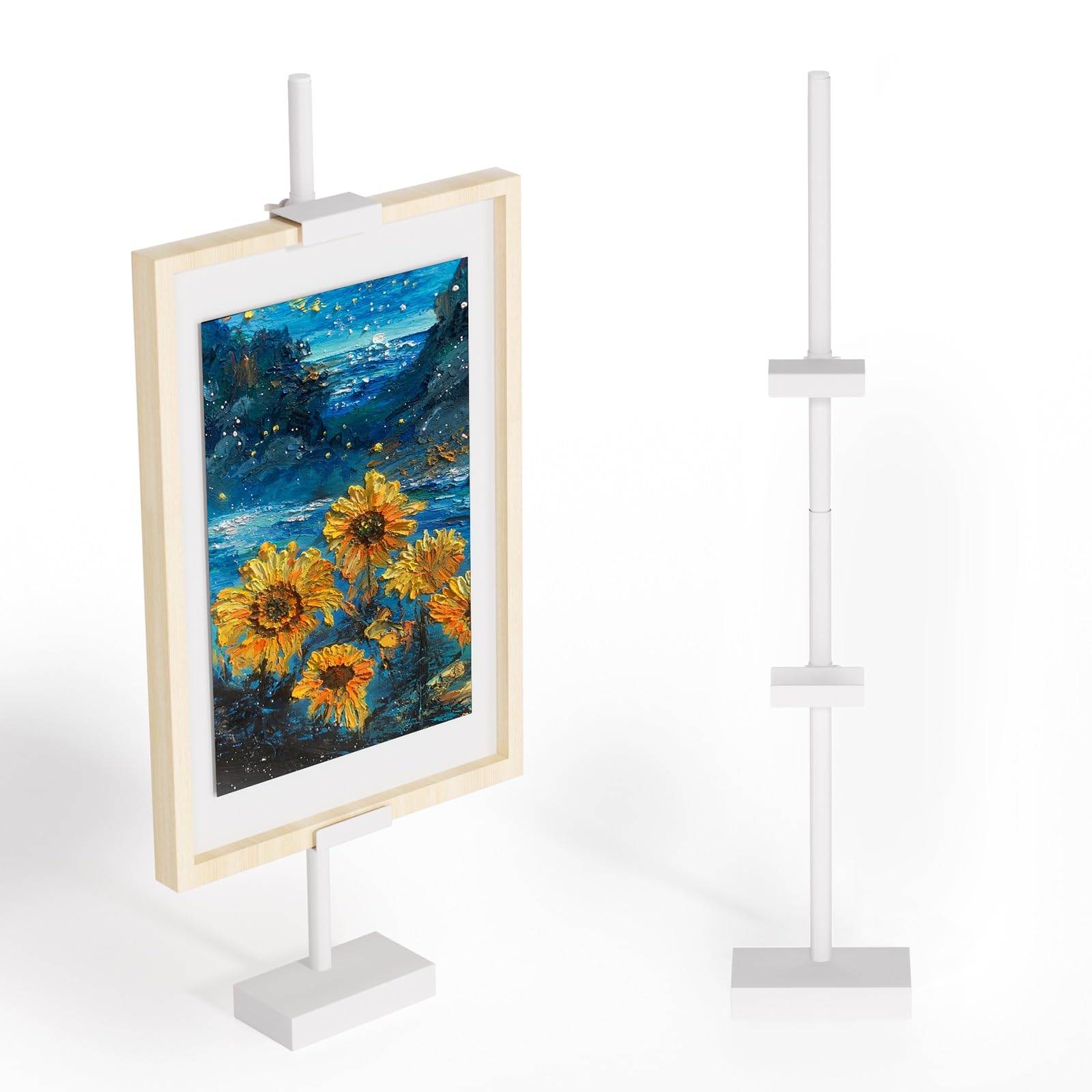 Cathyeen Adjustable Tabletop Picture Frame Stand - Up to 29" Height, Frame Holder Stand Table Easels for Display, Metal Standing Easel Display Stand for Picture Frames, Artwork, Canvas (White)