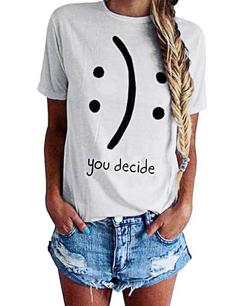 BLACKMYTH Women's T-Shirts Cotton Funny Graphic Design Casual Short Sleeve Top Tees