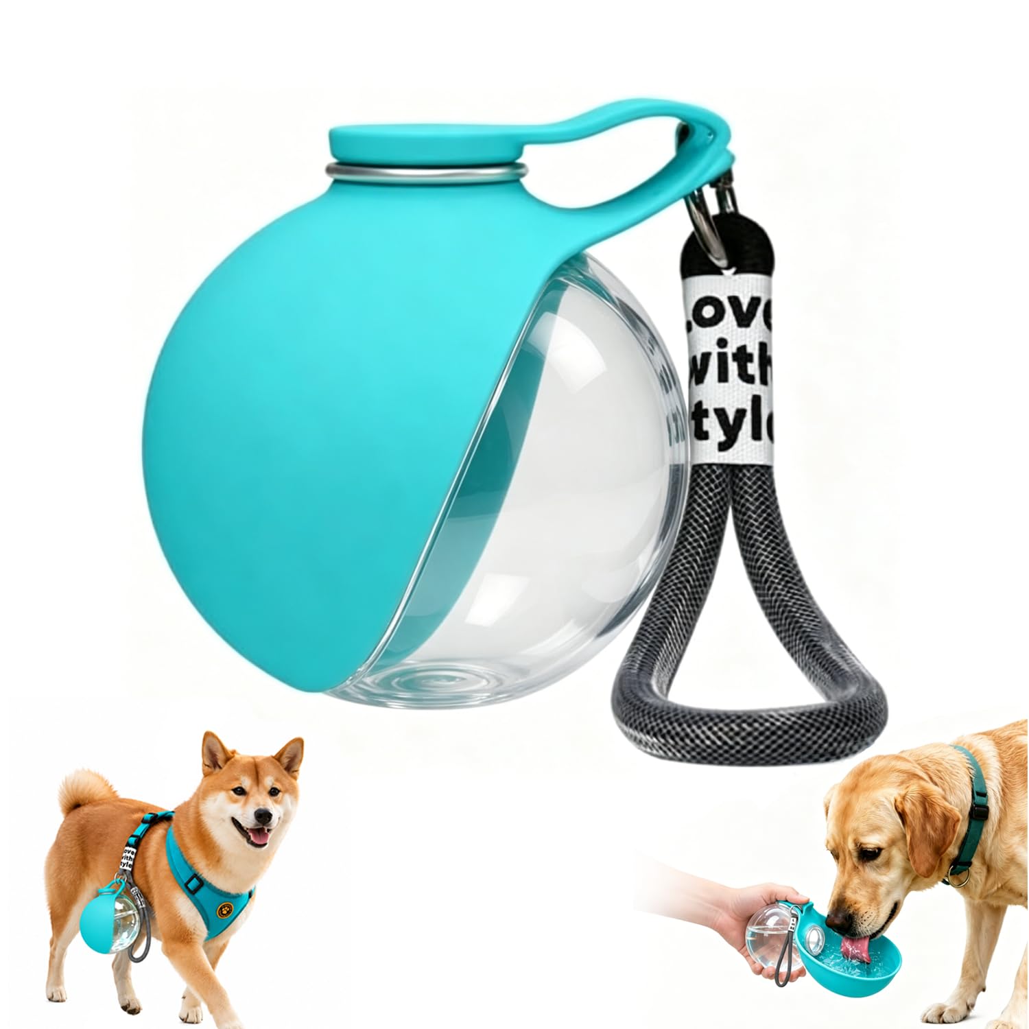 2-In-1 Portable Dog Water Bottle with Bowl 285Ml Silicone Clear Travel Drink Water Bowls for Small Dogs Transparent Collapsible Pet Feeding & Watering Container Supplies for Walking Hiking Travels