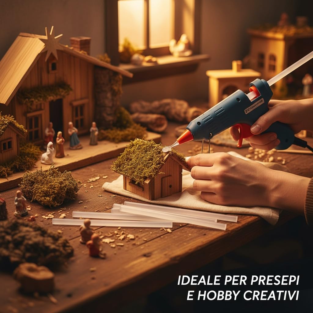 Colla a Caldo Stick Trasparente 5 Kg 11mm per Pistola Termocollante – Bastoncini Professionali per Bricolage, Presepi, Fioristi e Decorazioni