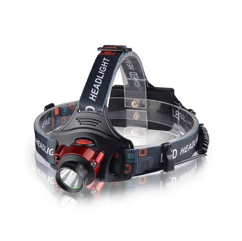 Ładowana czołówka, latarka LED latarka czołowa, ładowana przez USB wodoodporna latarka czołowa do użytku na zewnątrz na kemping na rower do biegania wędkowania, lampy czołowe dla dorosłych