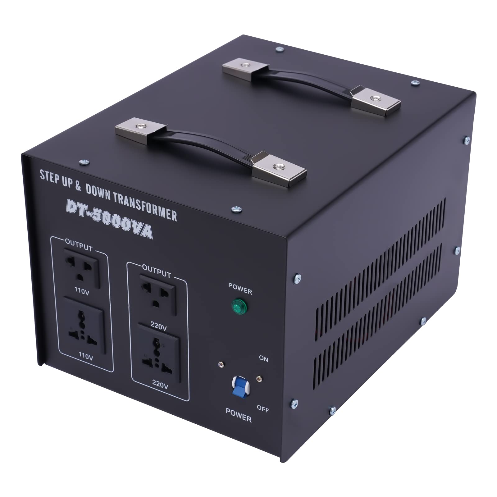 Trasformatore di tensione da 5000 W, EU UK USA, 110 V a 220 V, 220 V a 110 V Step Up/Down Voltage Converter con 4 prese per elettrodomestici
