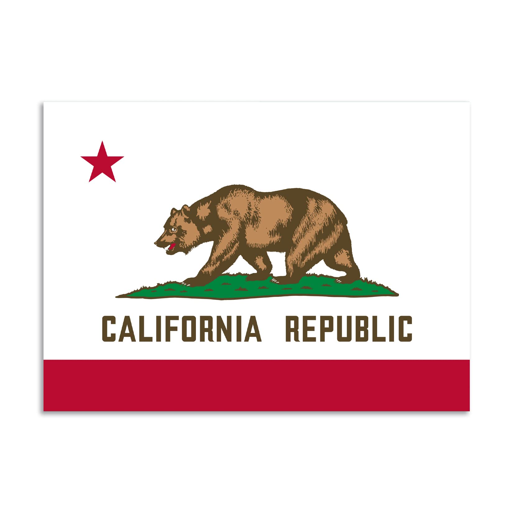 Calcomanía de bandera de California con acabado a color y dimensiones precisas