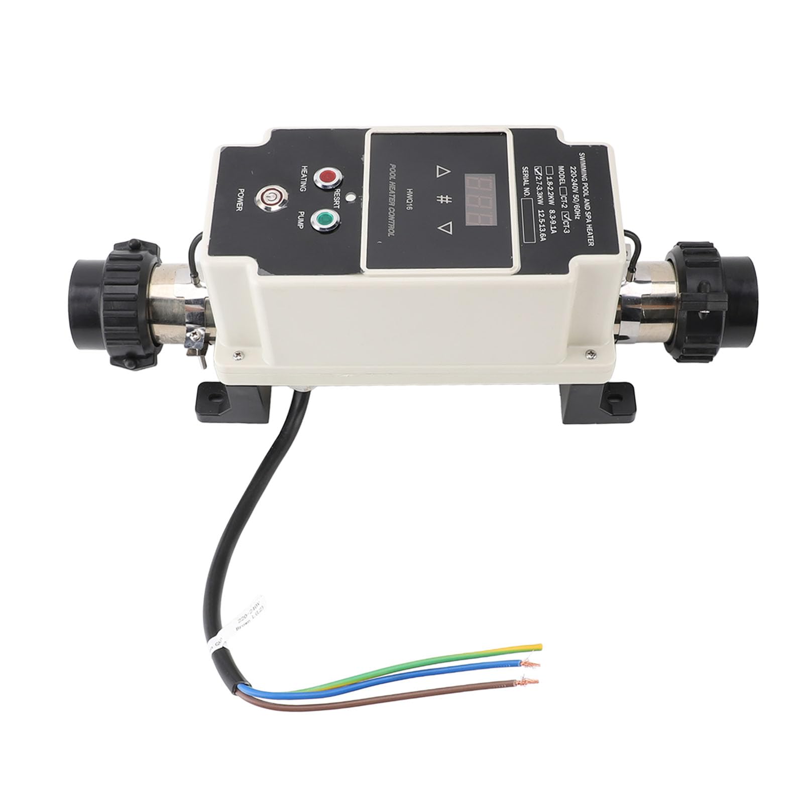 Podgrzewacz Basenowy o Mocy 2,7 ​​do 3,3 KW Elektryczny Podgrzewacz Wody w Basenie Termostat do Wanny z Hydromasażem z Cyfrowym Wyświetlaczem do Wanny z Hydromasażem Wanna z