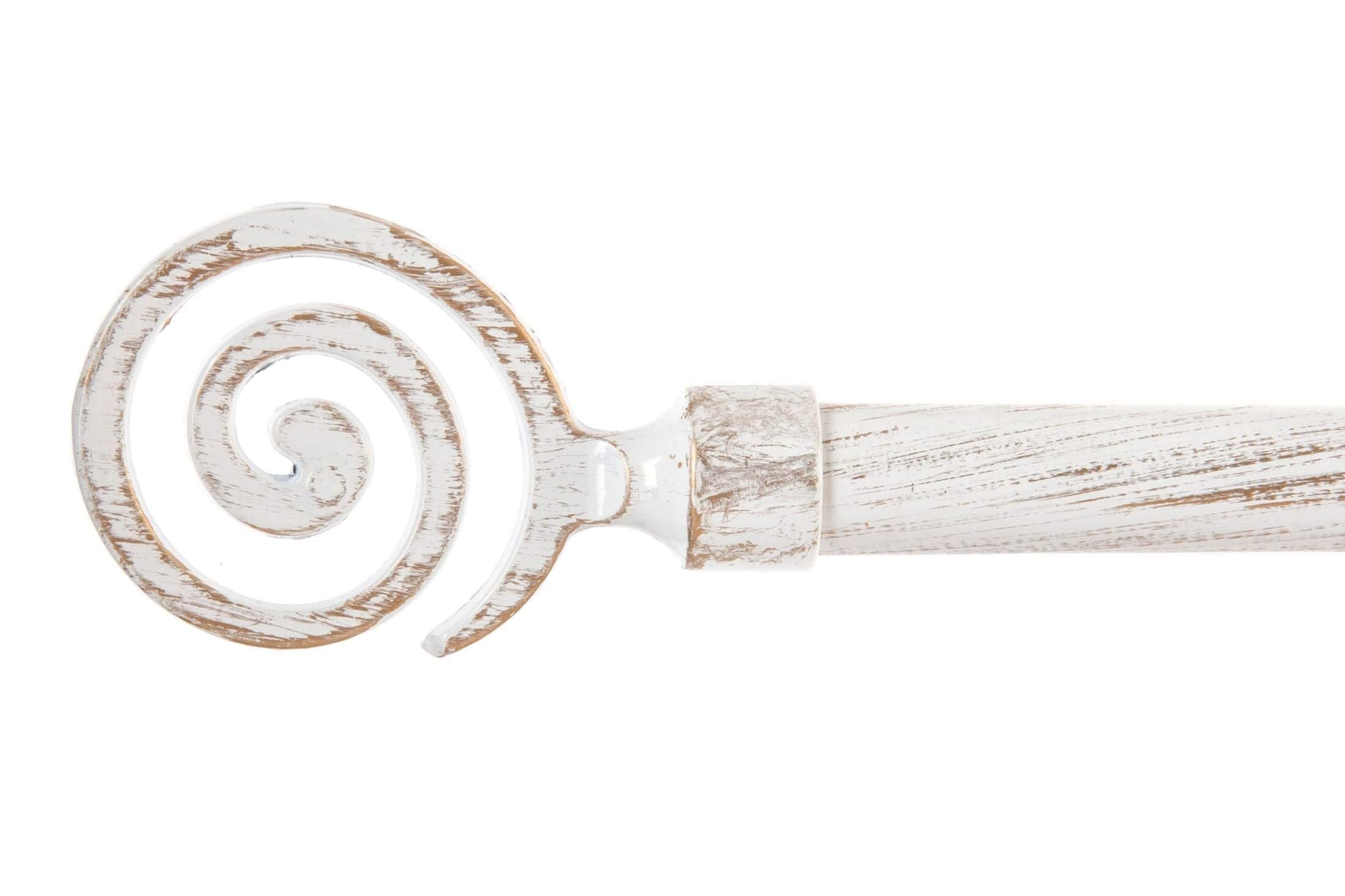 Barra de Cortina Extensible de Metal Blanco Minimalista para Dormitorio Vintage de 120-210 cm (Circulo blanco)