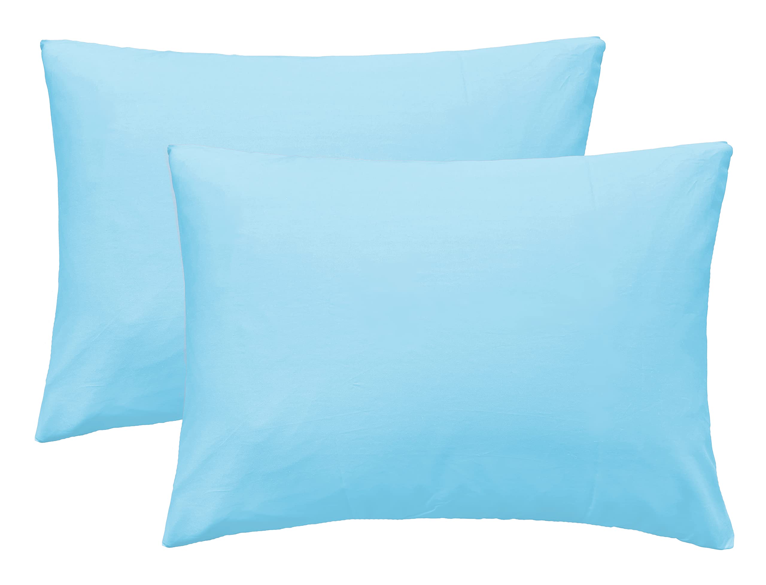 iMaylex Soft 100% Egyptian Cotton Zipper Closure Pillowcases, Cozy and Lightweight Pillow Case, Set of 2, Light Blue, Standard, 20" x 26"
