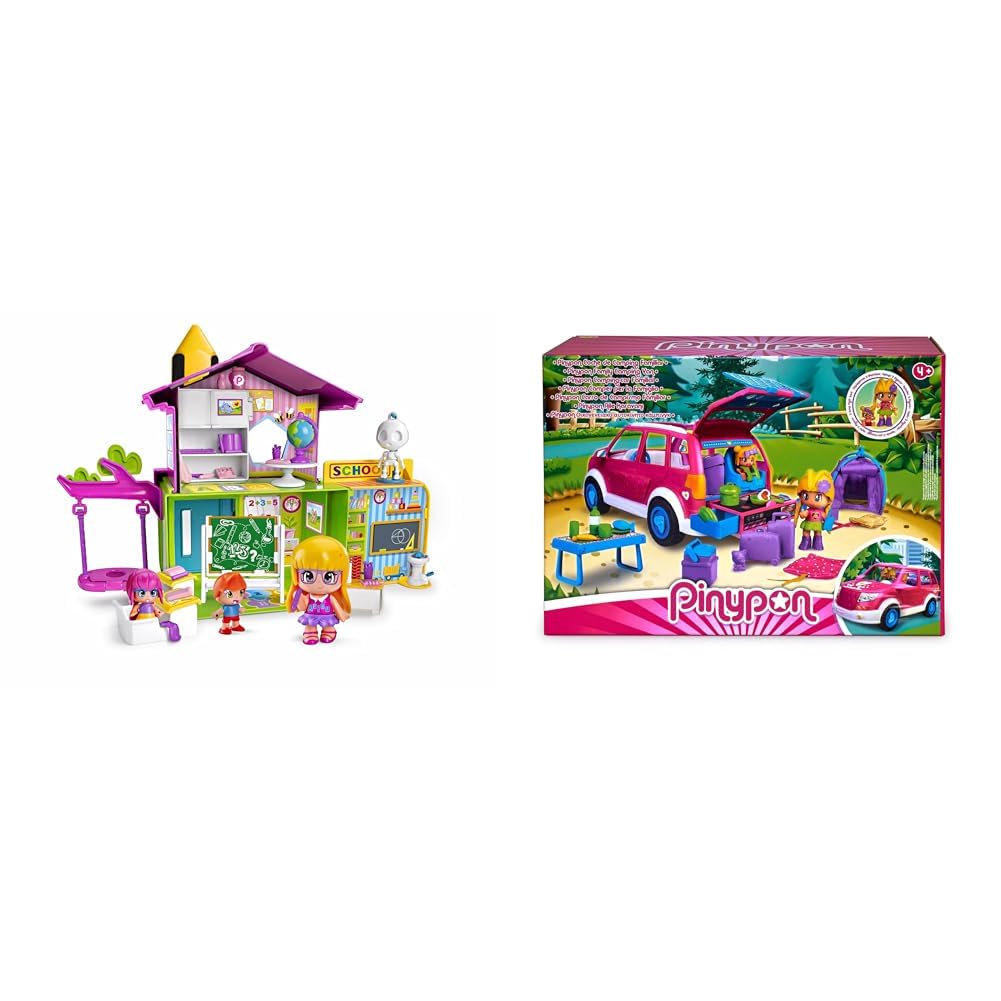 Pinypon Coche Camping – Autocaravana De Juguete Con Tienda, Cocina Y TV – Incluye 2 Figuras Y Muchos Accesorios – Para Niños Y Niñas +4 Años