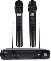 Vista 1 de EMB Pro EBM10W sistema de micrófono VHF portable, inalámbrico, dual, profesional