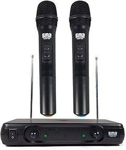 EMB Pro EBM10W sistema de micrófono VHF portable, inalámbrico, dual, profesional