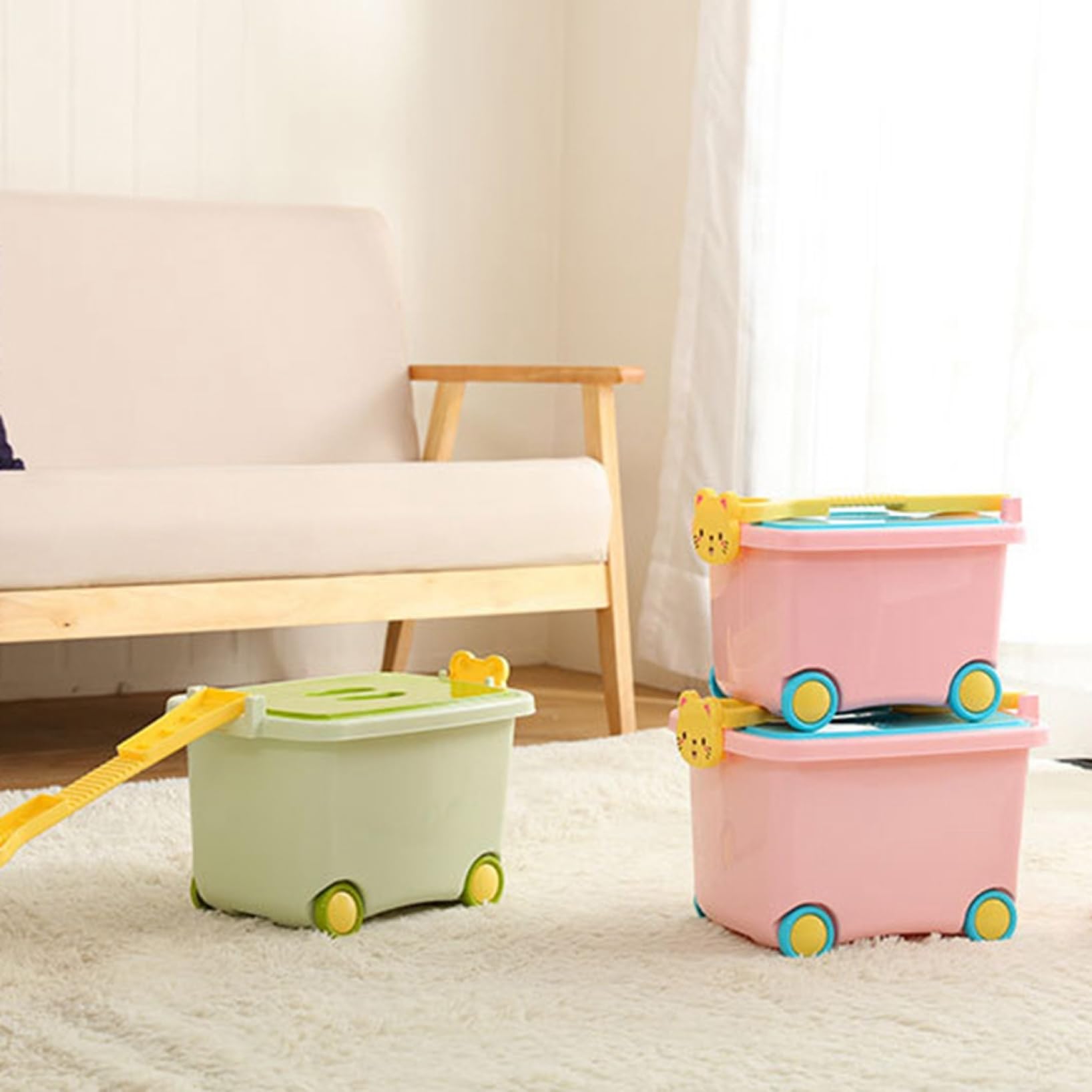 Amazon.co.jp: おもちゃ箱 キャスター付き 収納ボックス 4輪 36×24.2