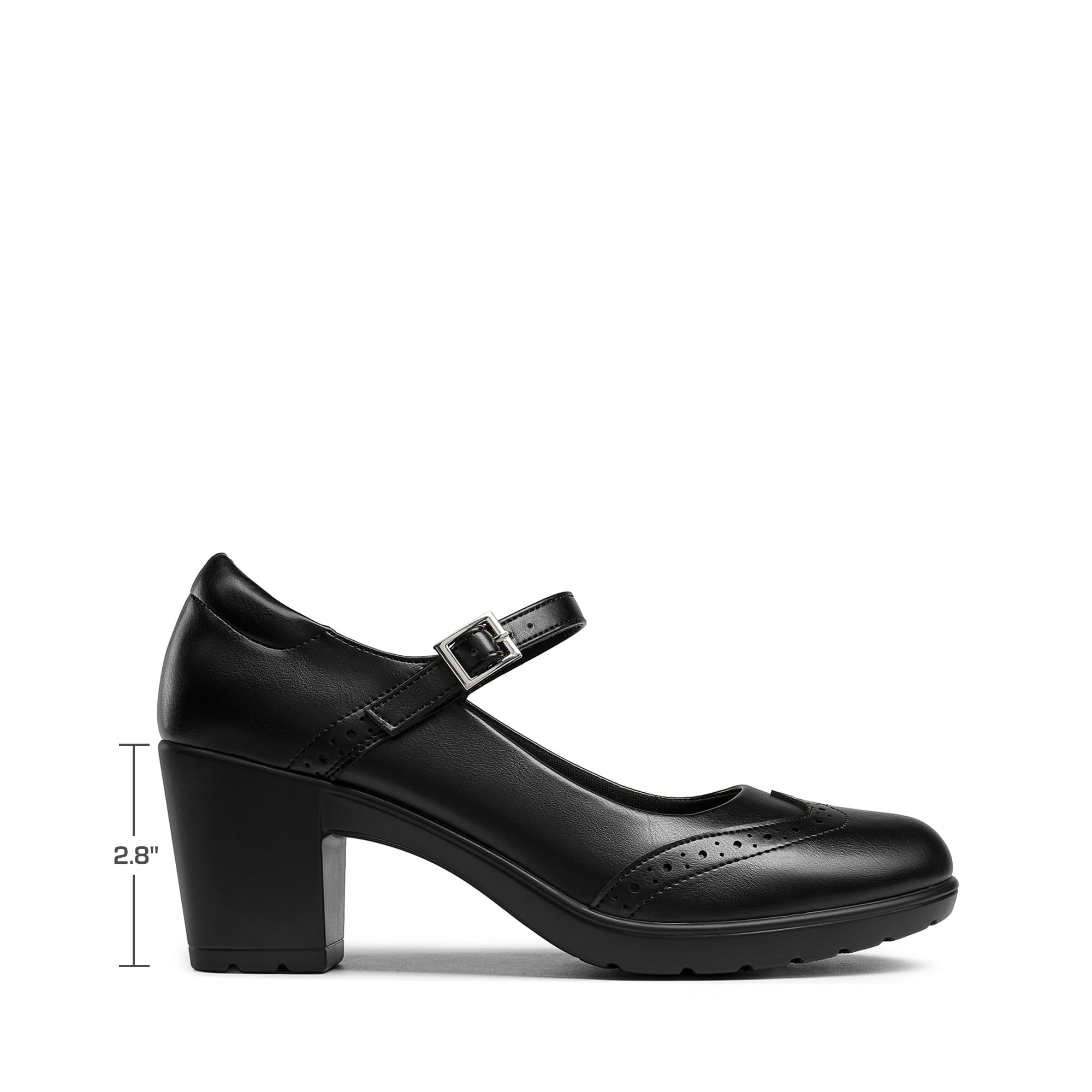DREAM PAIRS Chaussures Oxford Femme Mary Jane, Escarpins Femme à Talon Épais, Chaussures Habillées Femme à Détails Brogue