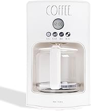 Rae Dunn Programmable Drip Coffee Maker, Coffee Pot for Kitchen, Electric Coffee Machine for Brewing Coffee. Easy to Use Coffee Maker Brews 12 Cups, Genuine Labelled COFFEE