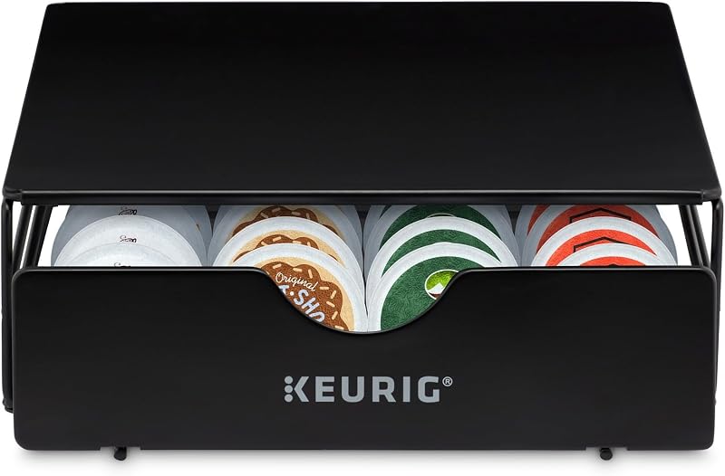 Cajón de almacenamiento no enrollable delgado Keurig, almacenamiento de cápsulas de café, tiene capacidad para 24 cápsulas Keurig K-Cup, negro, cajón de almacenamiento - 24ct, 9.2 x 3.3 x 12.2 pulgadas