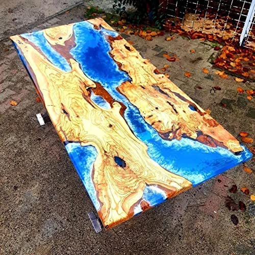 Epoxy Table Fully Customized Thick Resin River Table Top Indoor Outdoor Wooden Dining Table Top (24x12 Inch) - Thumbnail 6