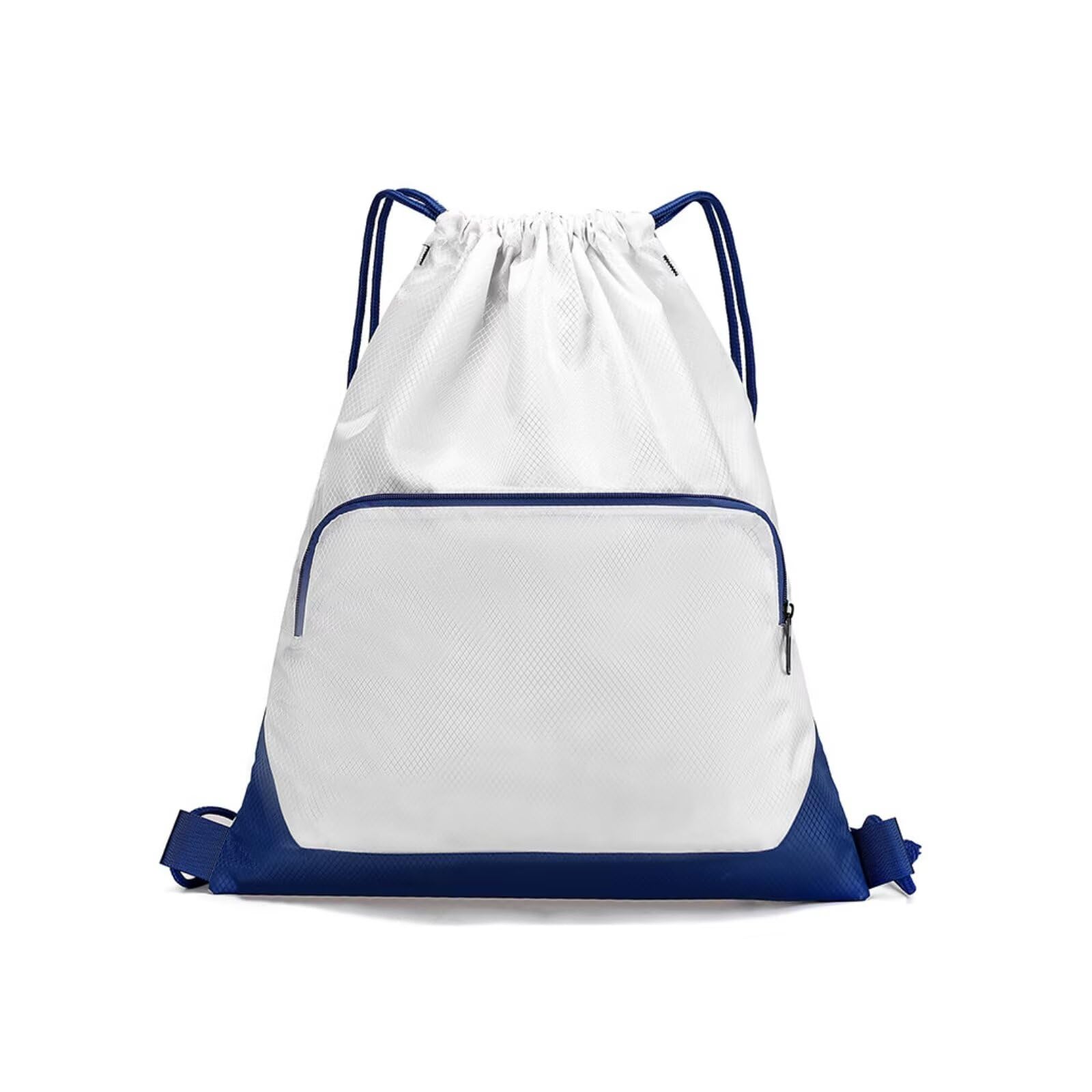 ROSSRORE Waterproof Drawstring Gym Bag with Zipper Pocket – Large Capacity Lightweight Sports String Backpack for Men Women, Sackpack for Swimming PE Football Travel Beach Holidays