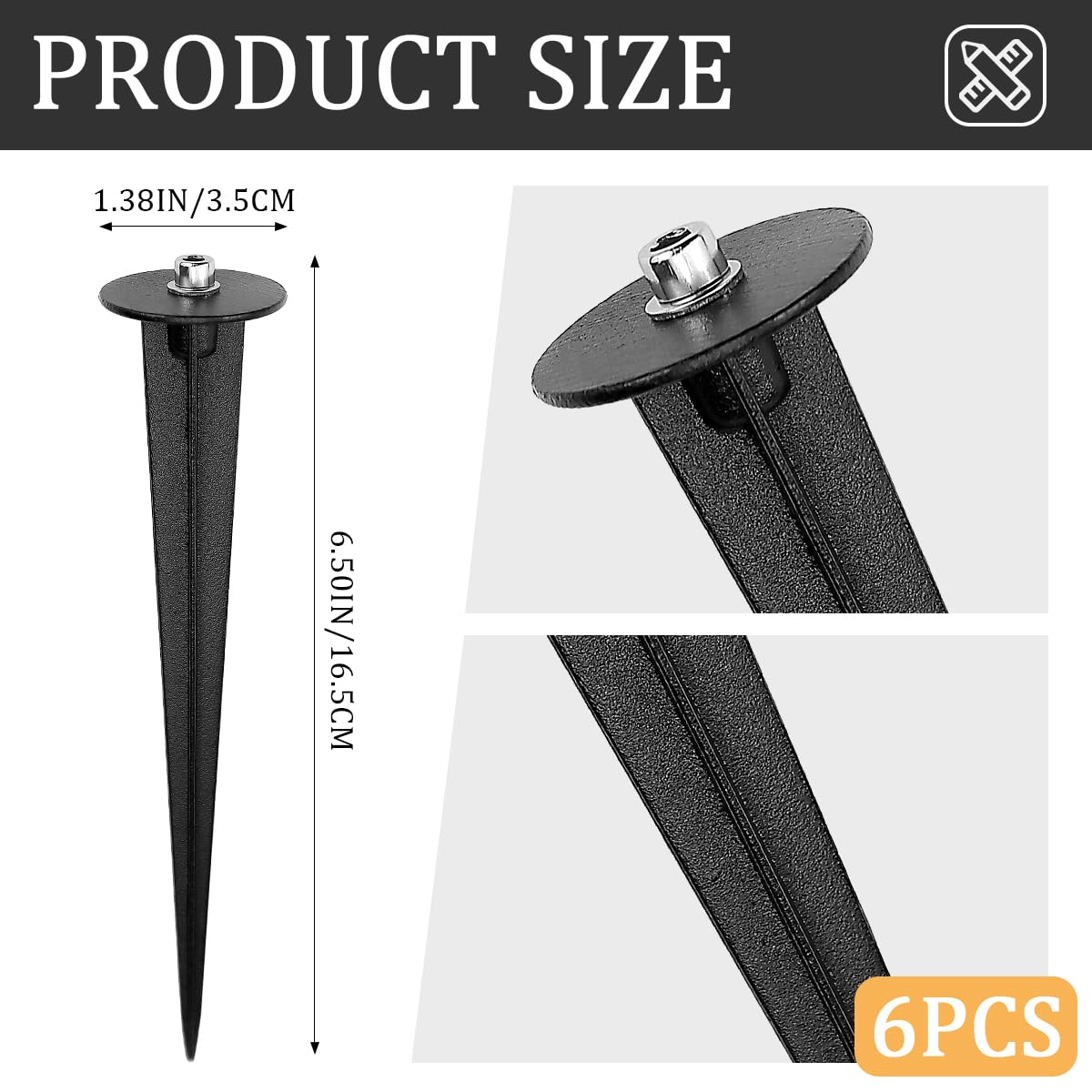 ZJIVQO 6PCS Light Stakes Stainless Steel Ground Light Spikes for Most Path Lights Lashlights Garden Lights, Landscape - Image 2