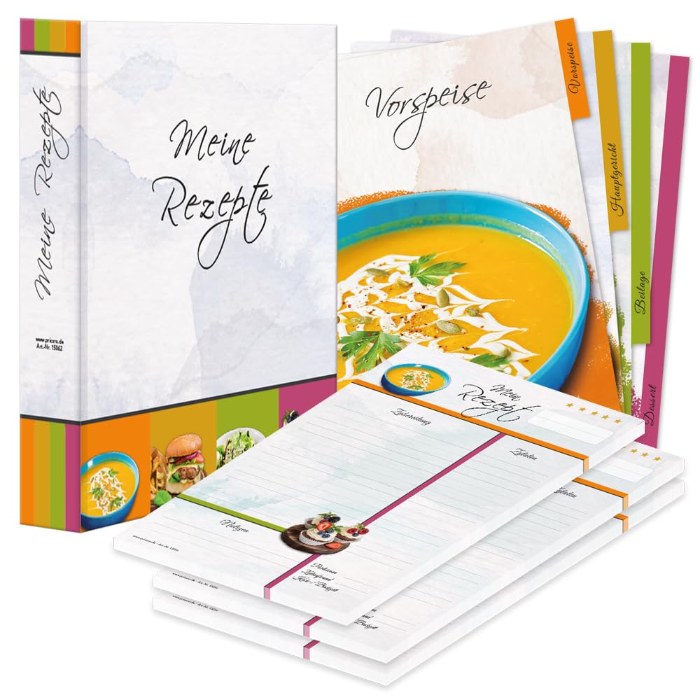PRICARO Cartella Ricette Set Completo "Delicious", A4, 8 Pezzi