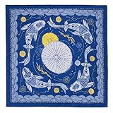WHTE MOSS Bandana aus 100% Baumwolle, extra weiche Baumwolle, für Damen und Herren, Blau, 22x22