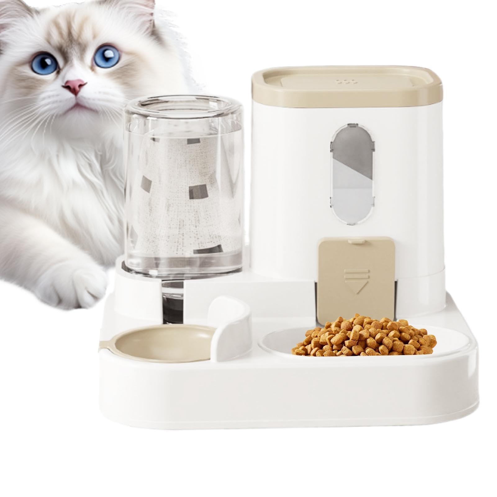 automático para gatos | Dispensador automático de alimentos y cuenco de agua | Alimentador de alimentos y dispensador de agua en juego para gatos, perros y mascotas pequeñas