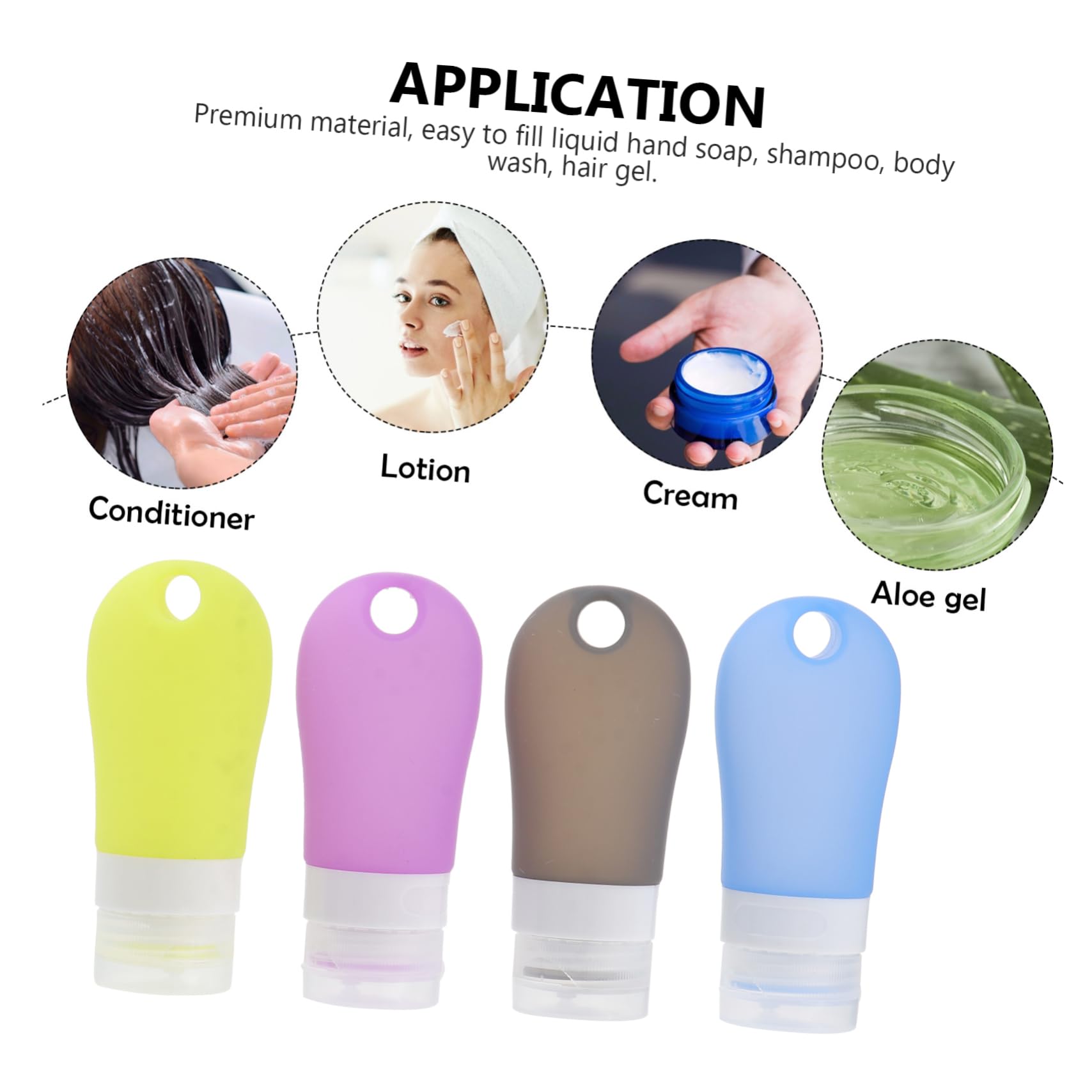 MAGICLULU 3 Set Di Flaconi Da Viaggio in Silicone Contenitori Di Imballaggio Ricaricabili Flaconi Portatili Per Emulsioni Per Cosmetici Flaconi Di Erogazione Vuoti 4 Pezzi * 3