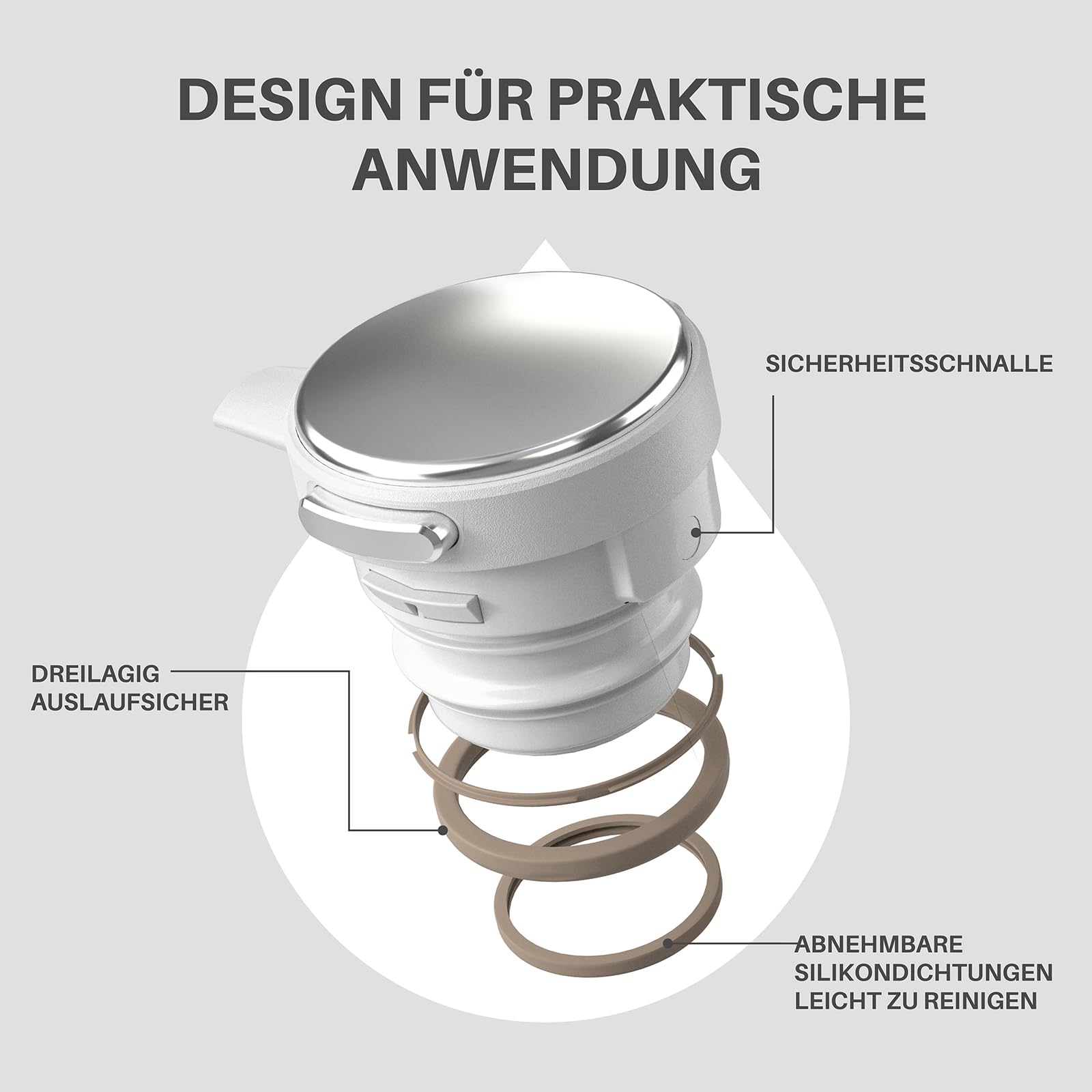 IDEUS® Thermoskanne 2l, Edelstahl Doppelwandige Kaffeekanne Vakuumisolierung Isolierkanne Warmhaltekanne Teekanne für Kaffee, BPA-frei (Weiß)