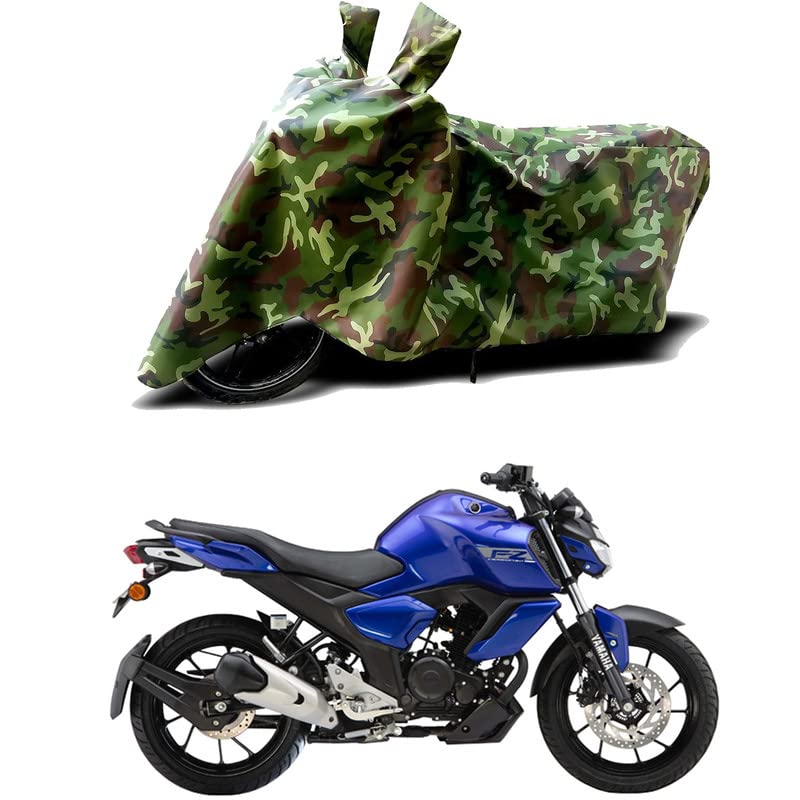Image of 100% Water Resistant Full Bike Scooty Two Wheeler Body Cover Compatible for Yamaha FZ-FI V3 /UV-Rays /Heat Protection /Birds Dropping /Scratchproof /Dust Proof /Waterproof /All Varients[Green MJ]
