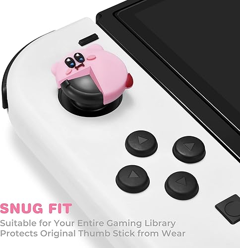 Miniatura 3 de Palpow - Tapas para palanca de mando con empuñaduras de pulgar compatibles con Nintendo SwitchOLEDLite Kirby bonita cubierta de silicona analógica