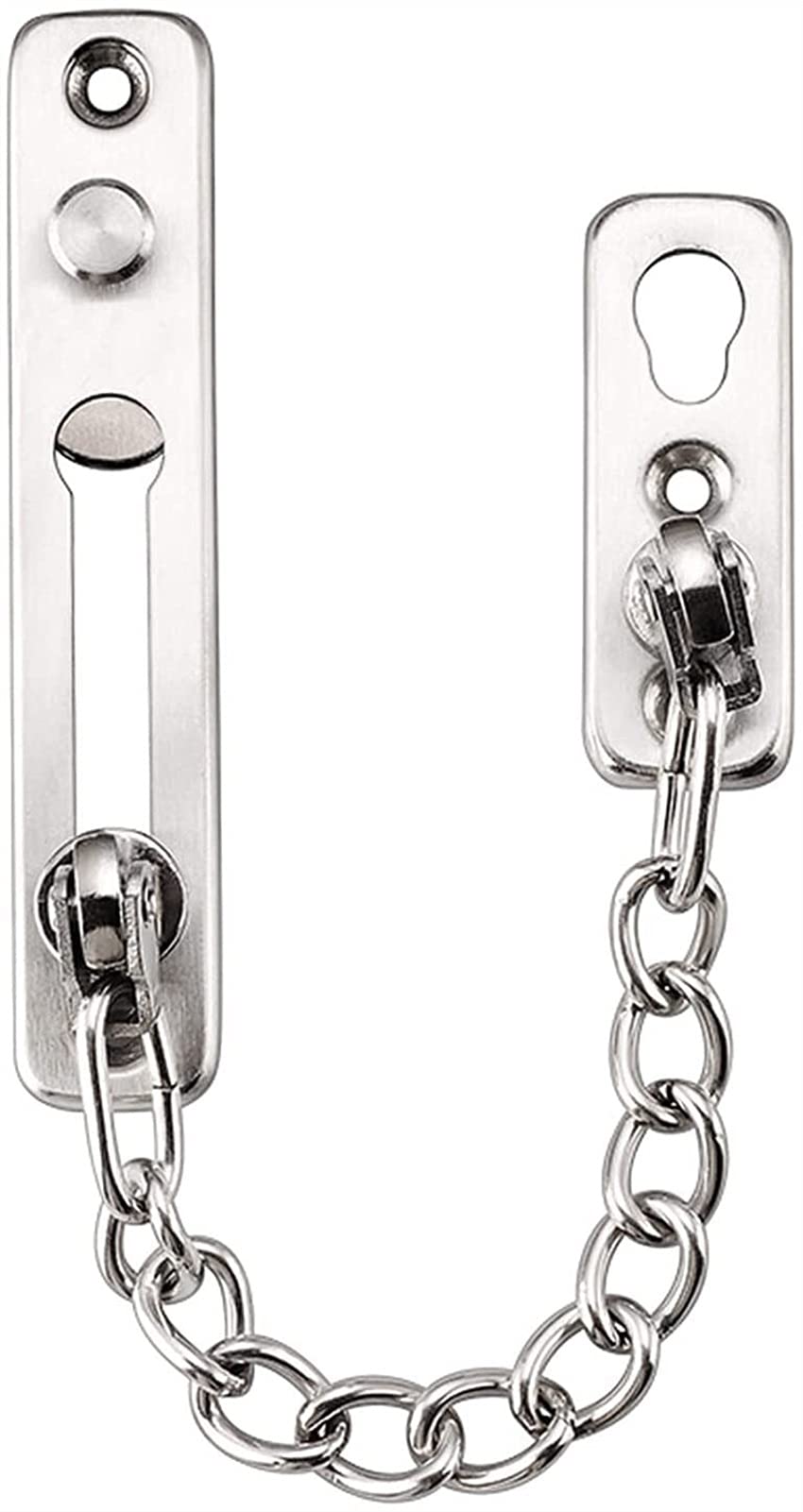 BATLAM Anti-Diebstahl-Kette Türkette Edelstahl Anti-Diebstahl-Schloss Schnalle Haushalt Türriegel Türschnalle Anti-Diebstahl-Schnalle Sicherheitsschloss Tür (Farbe : Schwarz) (Silber)