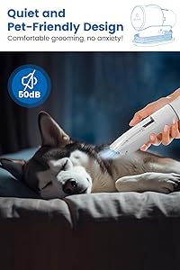 AIRROBO Dog Grooming Vacuum Kit with Pet Clippers, 12000Pa Dogs Vacuum for Shedding Grooming, 5 Grooming Tools Home Cleaning in 1, 2L Dust Cup Low Noise Pet Grooming Vacuum for Dogs, PG100