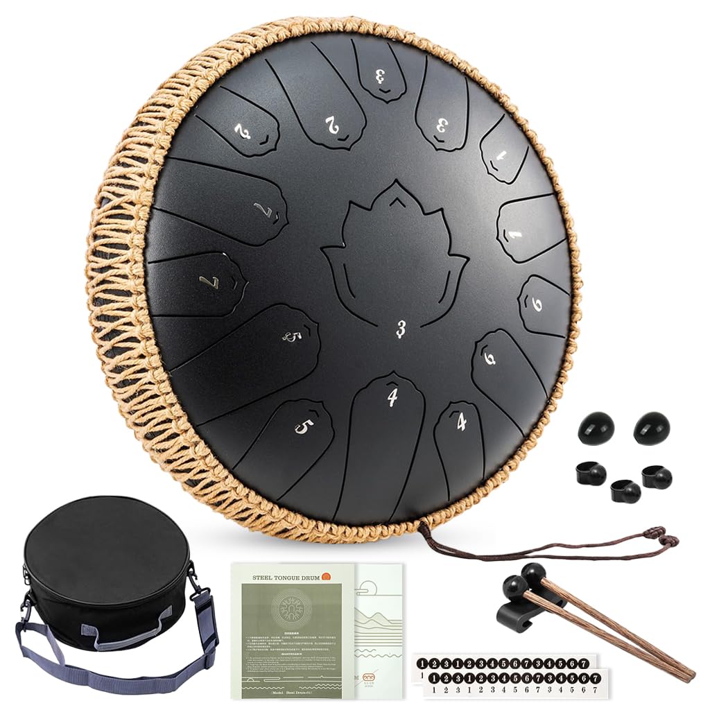 HASTHIP® Steel Tongue Drum - 13 Inches 15 Notes Tongue Drum-image-11