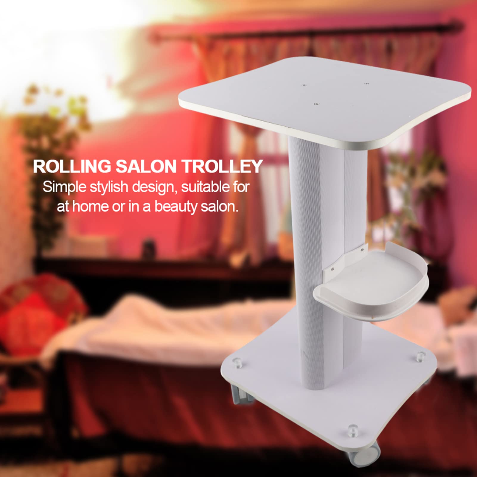 Carrello per Salone di Bellezza con 4 Ruote Dal Design Semplice per Parrucchieri e Uso Domestico