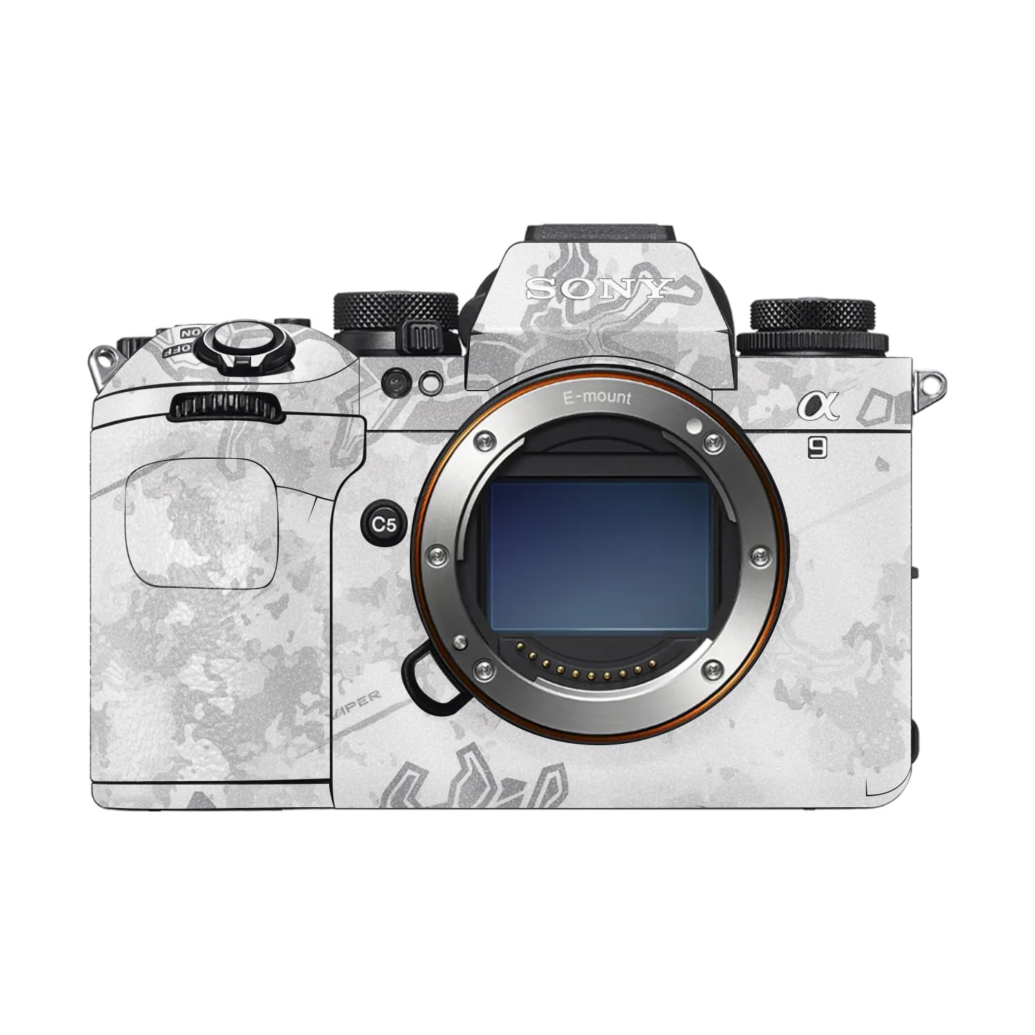 Glossy Glitter Camera Skin Compatible with Sony Alpha 9 III (2024) - Viper Snow - Premium 3M Vinyl Protective Wrap Decal Cover - Easy to Apply | Crafted in the USA by MightySkins