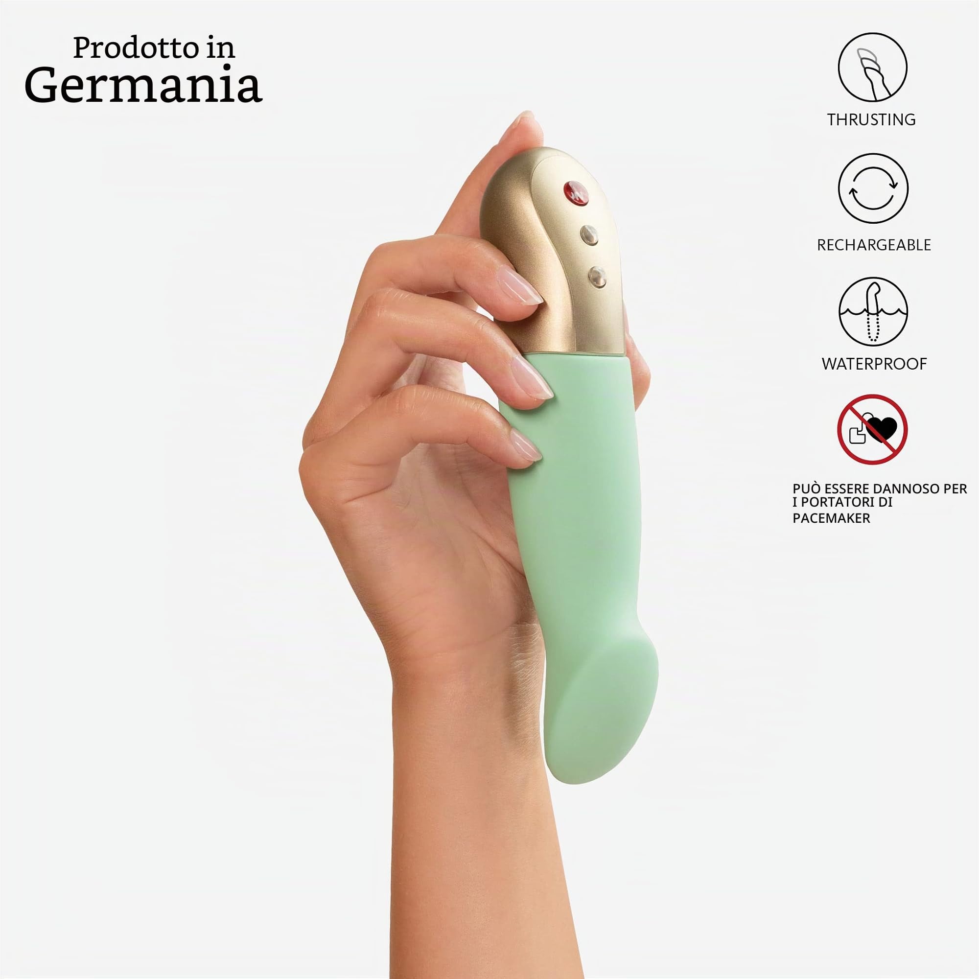 FUN FACTORY SUNDAZE | Vibratore di pulsare | dare colpetti et vibrare | Sex toys per donna | 15 Frequenze di Vibrazione | Silicone medicale (Pistacchio)