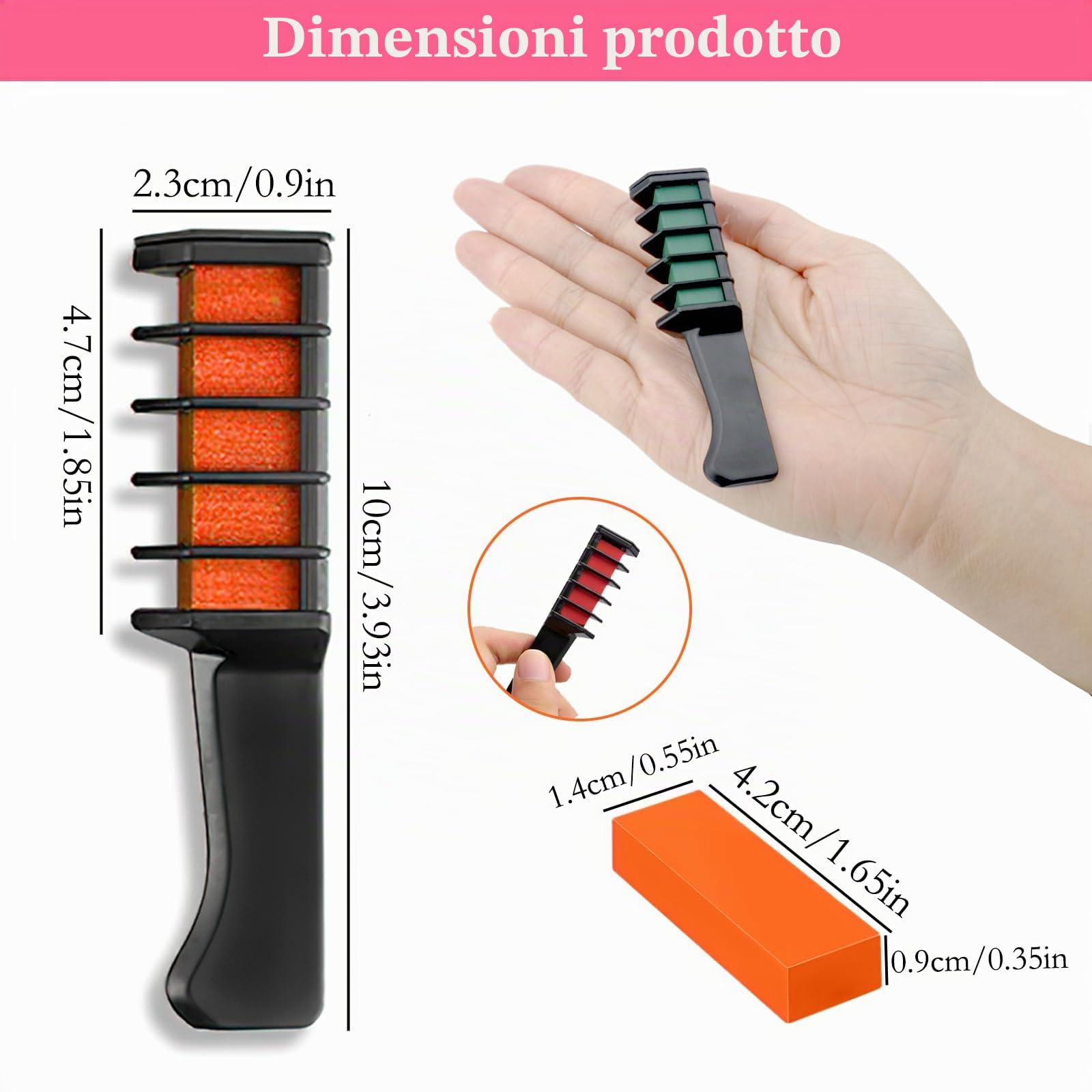 Set di 10 gessetti per capelli temporanei, per capelli, non tossici, per ragazze, tatuaggi glitterati, per carnevale, cosplay, feste, Natale e Halloween