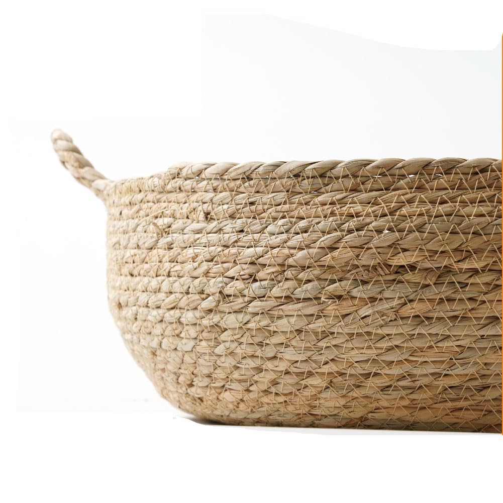 عش القطط من تياسديري، سلة سرير منسوجة مصنوعة يدويا من الراتان مع وسادة ناعمة ولوح خدش للقطط والجراء والكلاب الصغيرة