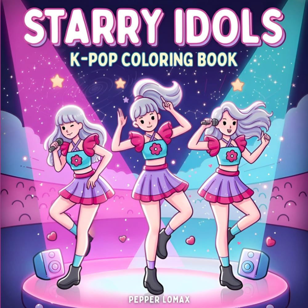 STARRY IDOLS K-Pop Coloring Book: Stylish Korean-Inspired Fashion Art, Stage Vibes & Creative Scenes to Color