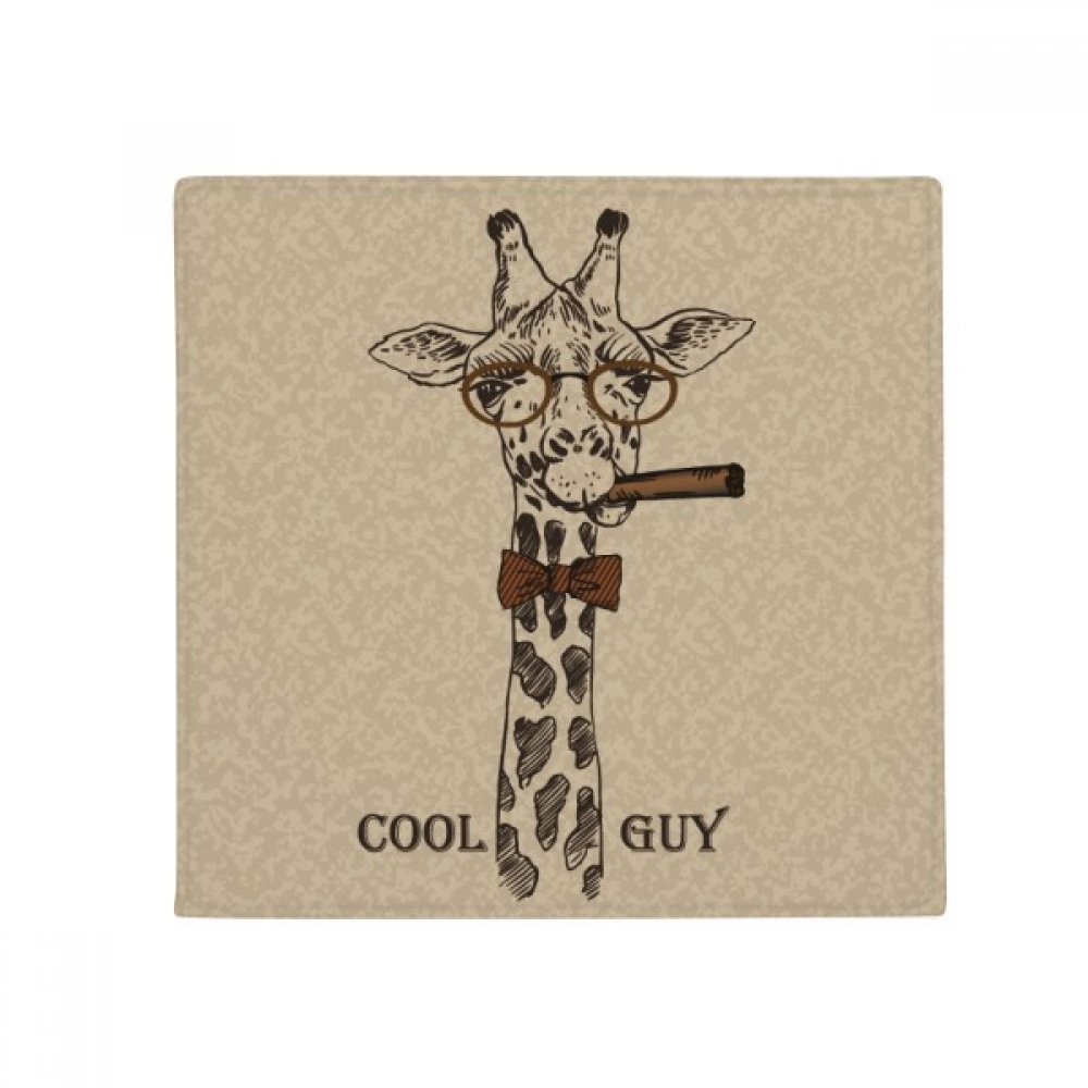 Tapis de sol girafe marron antidérapant 50x50cm pour salon et salle de bain