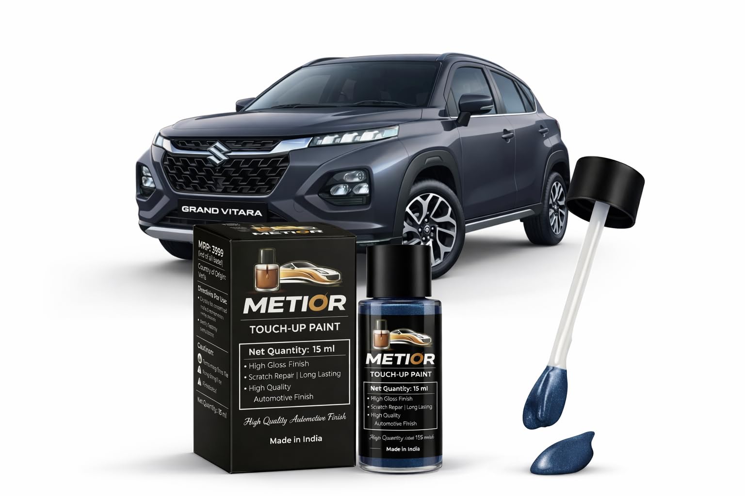 Maruti Suzuki Grand Vitara Grandeur Grey (WBF) Touch Up Paint Pen | OEM Factory Color Match | Professional Scratch Remover | Quick Dry High Gloss Finish | Stone Chip & Minor Damage Repair | Anti-Rust Protection | DIY Automotive Touch Up | 18ml | Grandeur Grey (WBF)-image-45