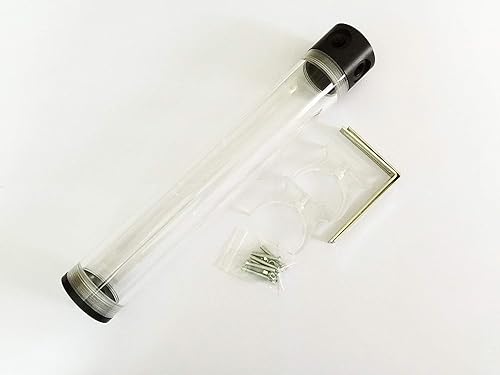 Miniatura 2 de YXQ 11.811x1.969 in Depósito Tanque Tubo G14 Cilindro Salida Lateral PMMA L Forma Hebilla de Metal para Computadora PC Refrigeración por Agua