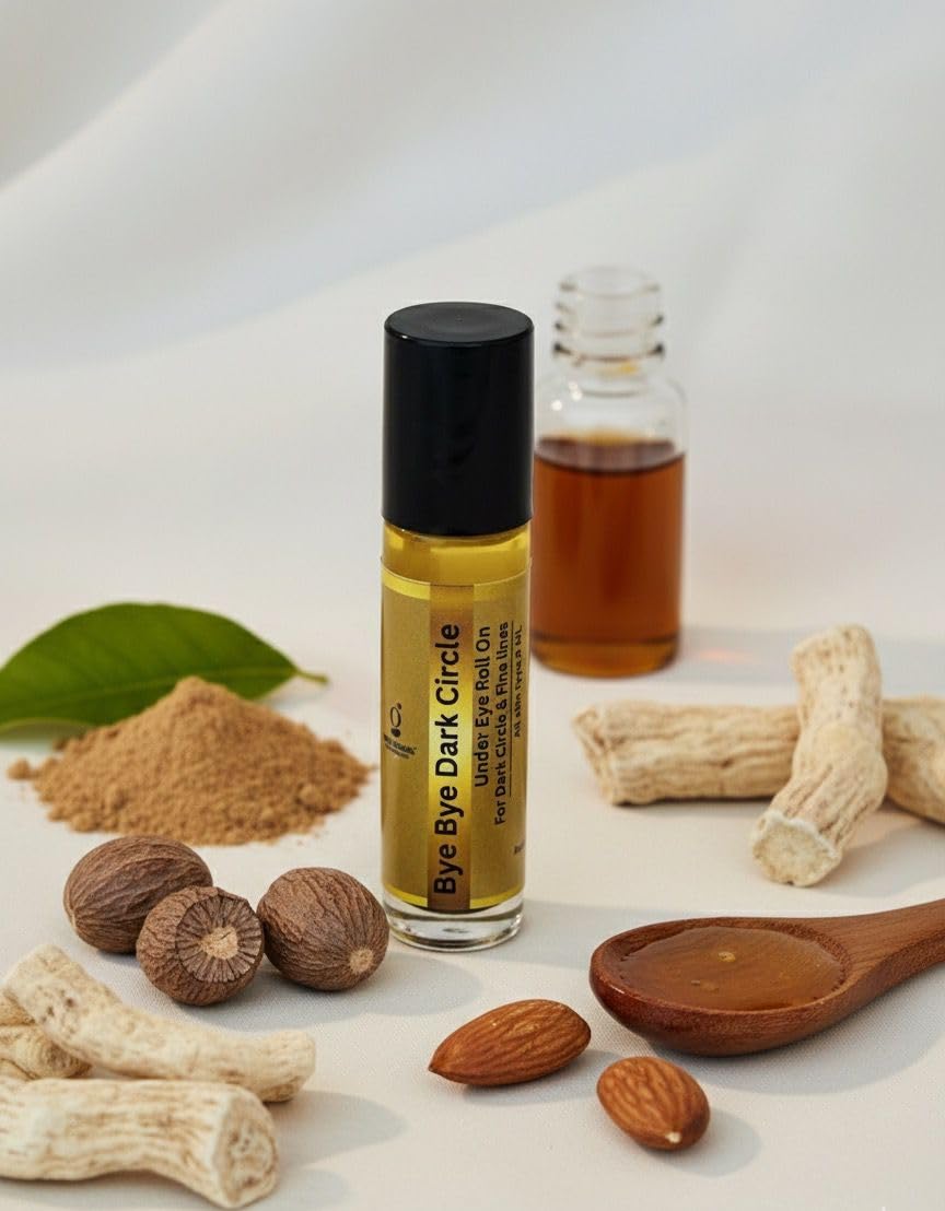 GROW ORGANIC Dark Circle Oil with Herbal Plant Extracts, Brownish, 8 ml | Under Eye Oil Blend for Daily Use, Lightweight and Non-Sticky Formula for Skincare Routine-image-4