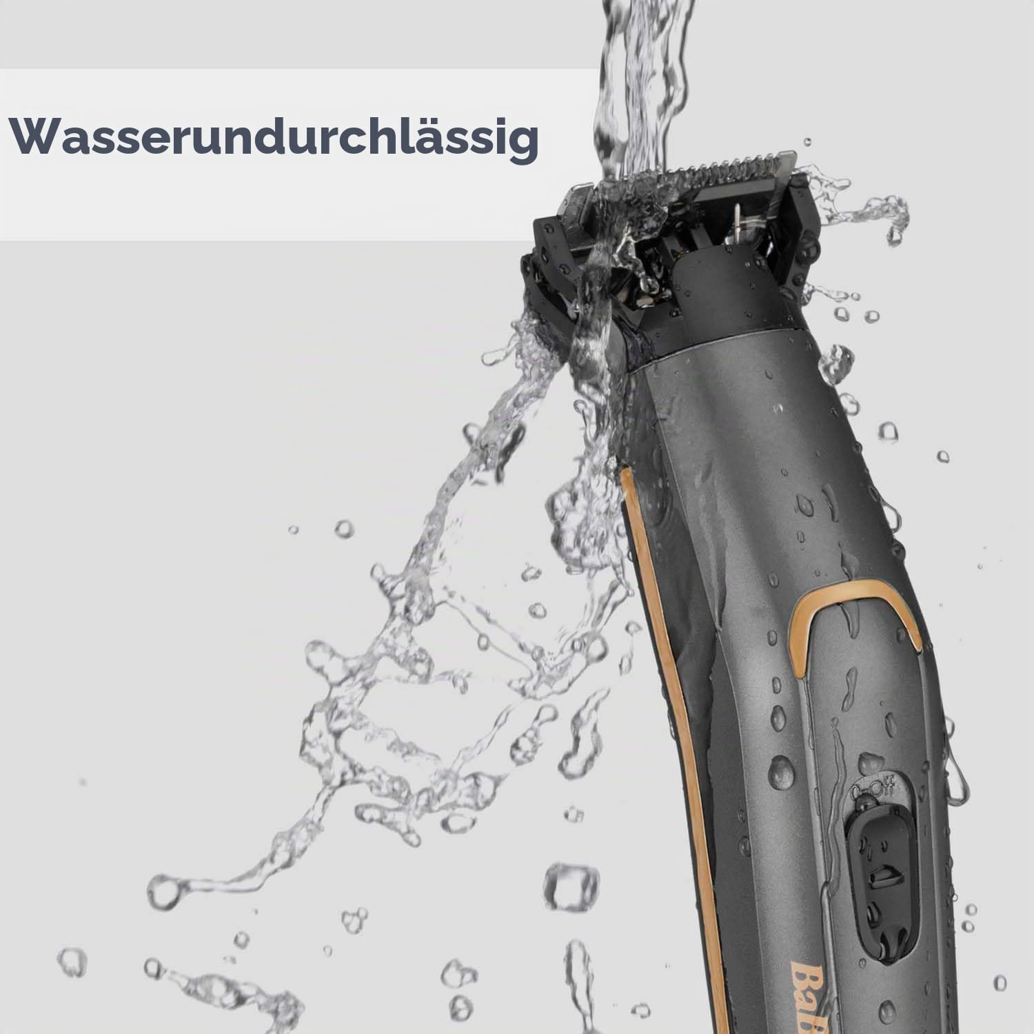 BaByliss MT987E Multi-Trimmer Graphite Precision 12-in-1, kabellos, Präzisionskopf, Körperkopf, Bartkopf, Nasen-/Ohrkopf, Rasierkopf