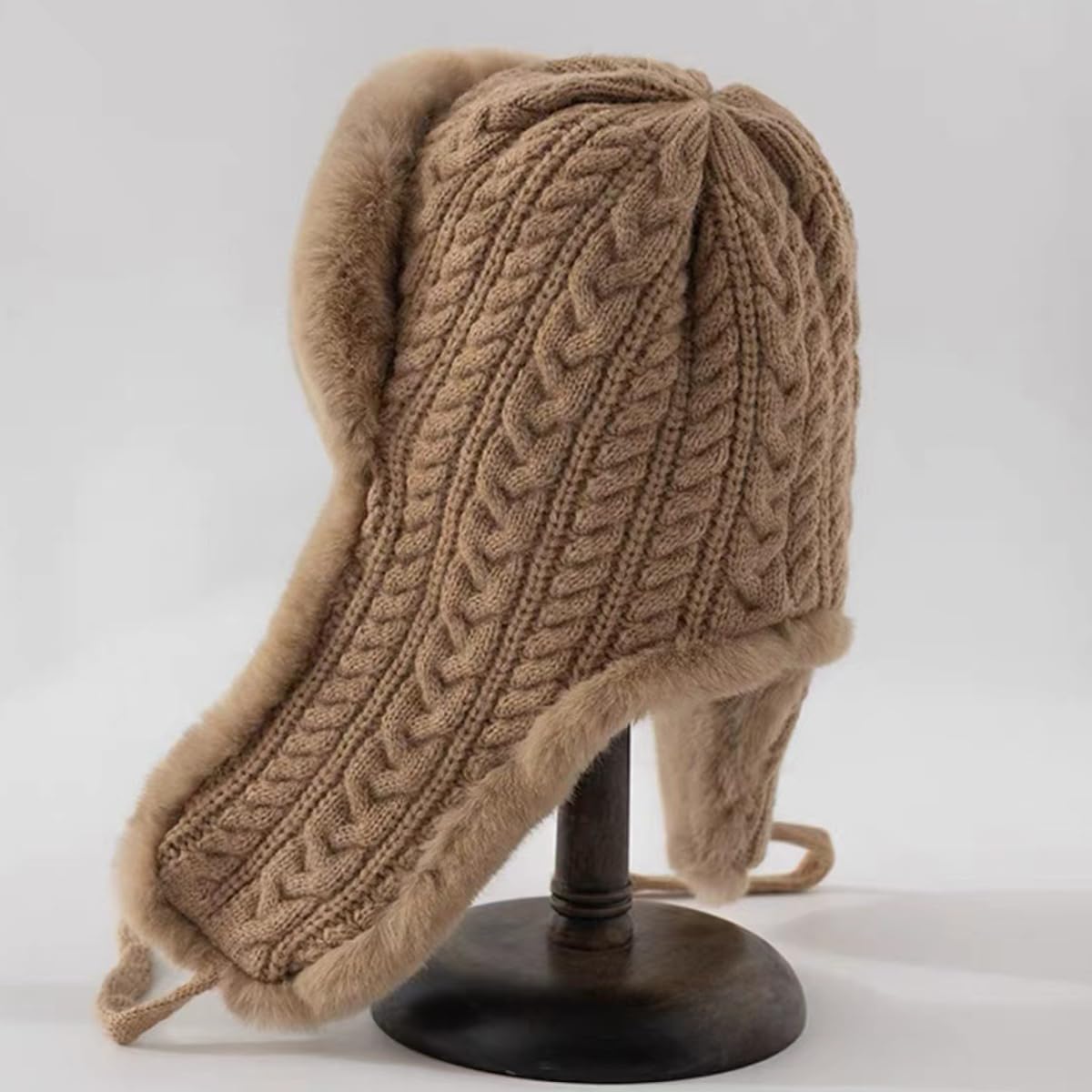 Femme Chapka Chapeau de Trappeur d'hiver Anti Vent Aviateur Chapeau Russe en Fausse Fourrure avec Oreillette Casquette Bonnet Ushanka Chapeau Chasse