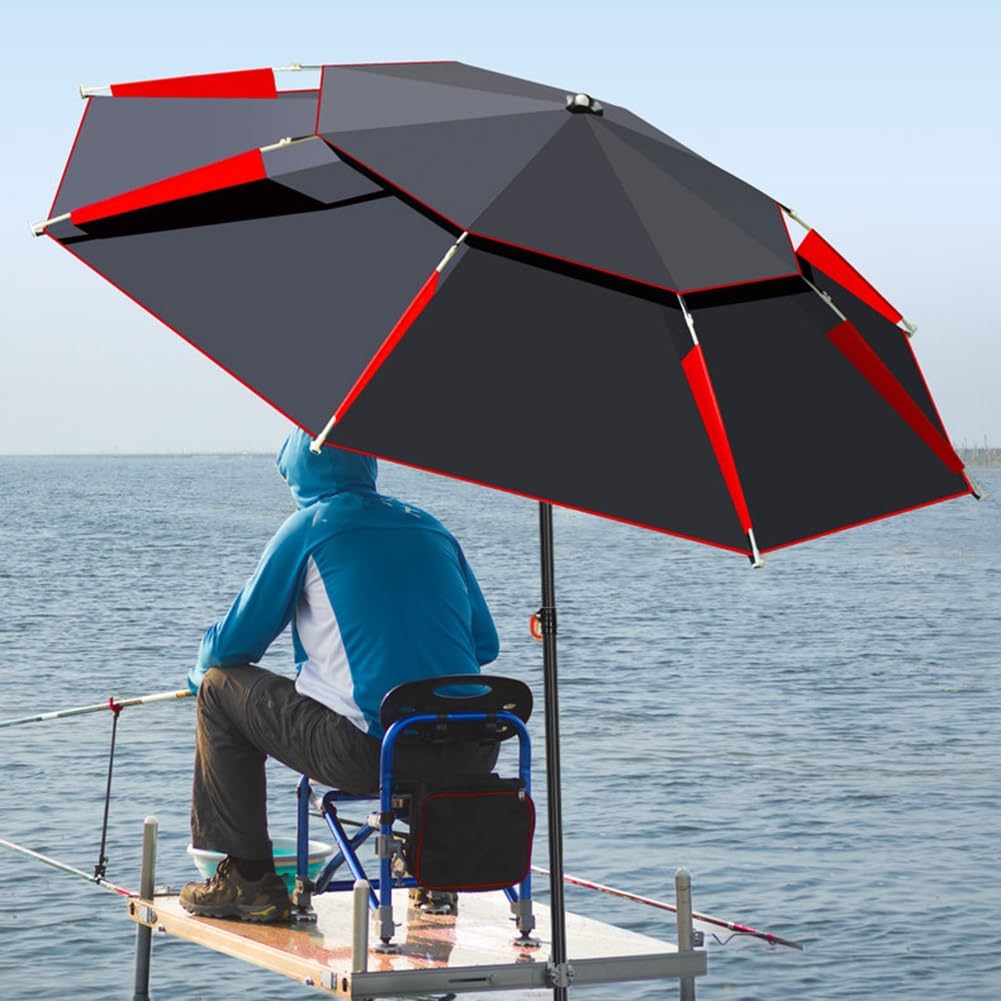 Sombrilla de Playa Antiviento, Sombrilla de Jardín Exteriores Protección UV, Inclinación Giratoria 360°, Parasol con Estaca y Bolsa de Transporte