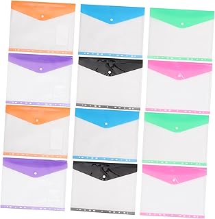 MAGICLULU 12Pçs Clipes De Pasta Pasta Sacos De Folhas Soltas Bolsas De Documentos Sacos De Arquivo Práticos Sacos De Armazenamento De Arquivos Sacos De Arquivo Transparentes Sacos De