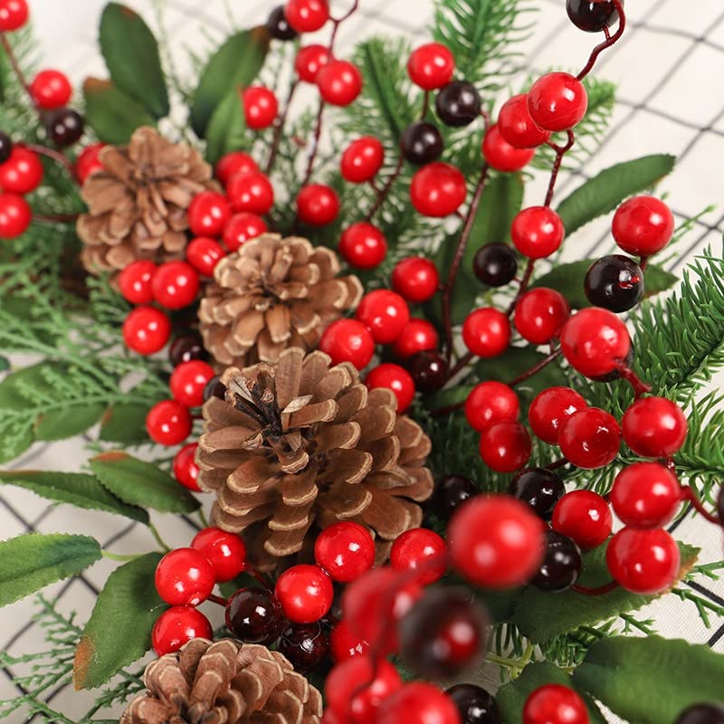 Artificiale Ghirlanda Ghirlanda di pigne Ghirlanda di Frutta Rossa Ghirlande Festive Ciondolo Appeso for Decorazioni for la casa della Porta d'ingresso Parete