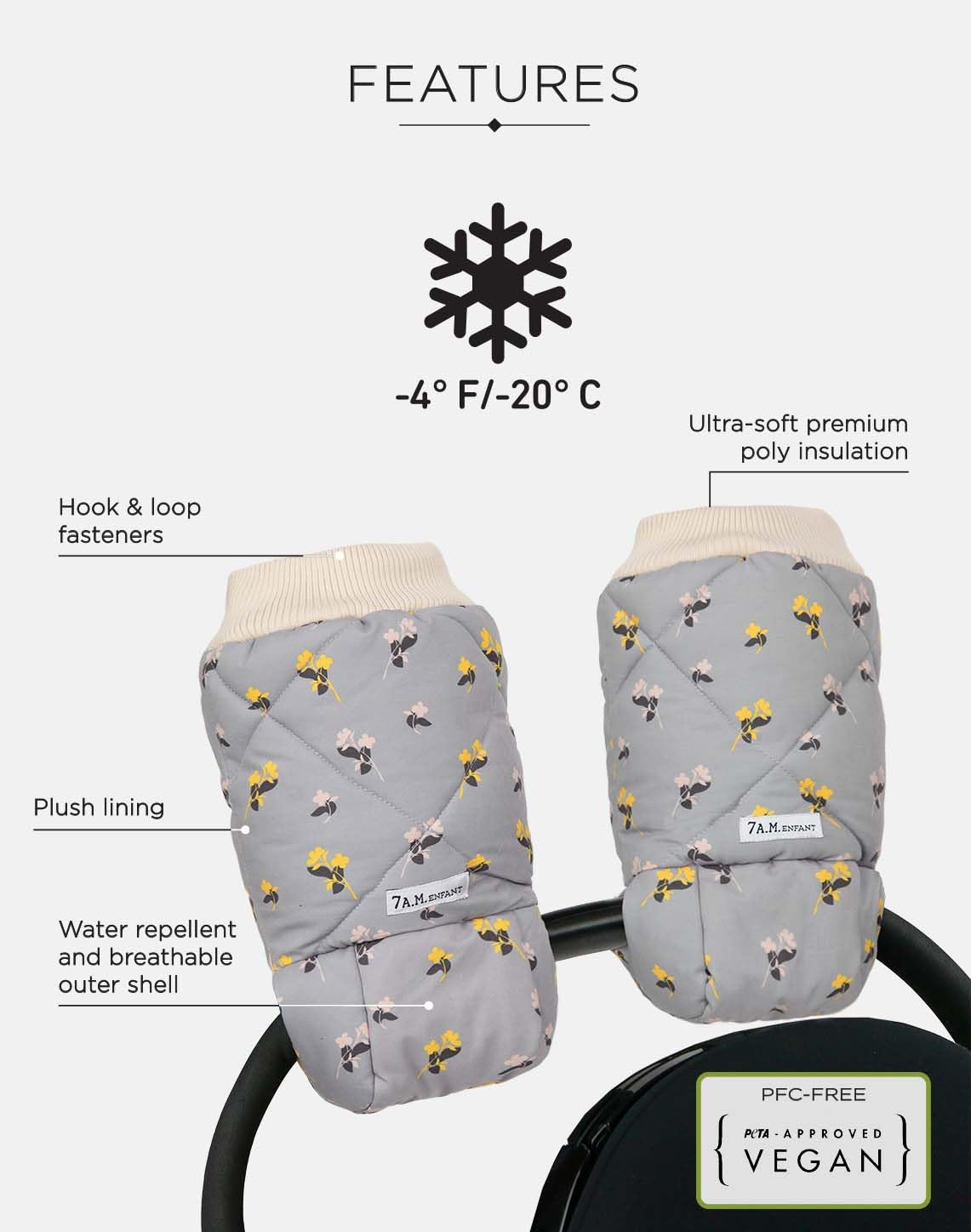 7am Enfant Gloves 7AM Enfant Stroller Warmmuffs Gloves Anti