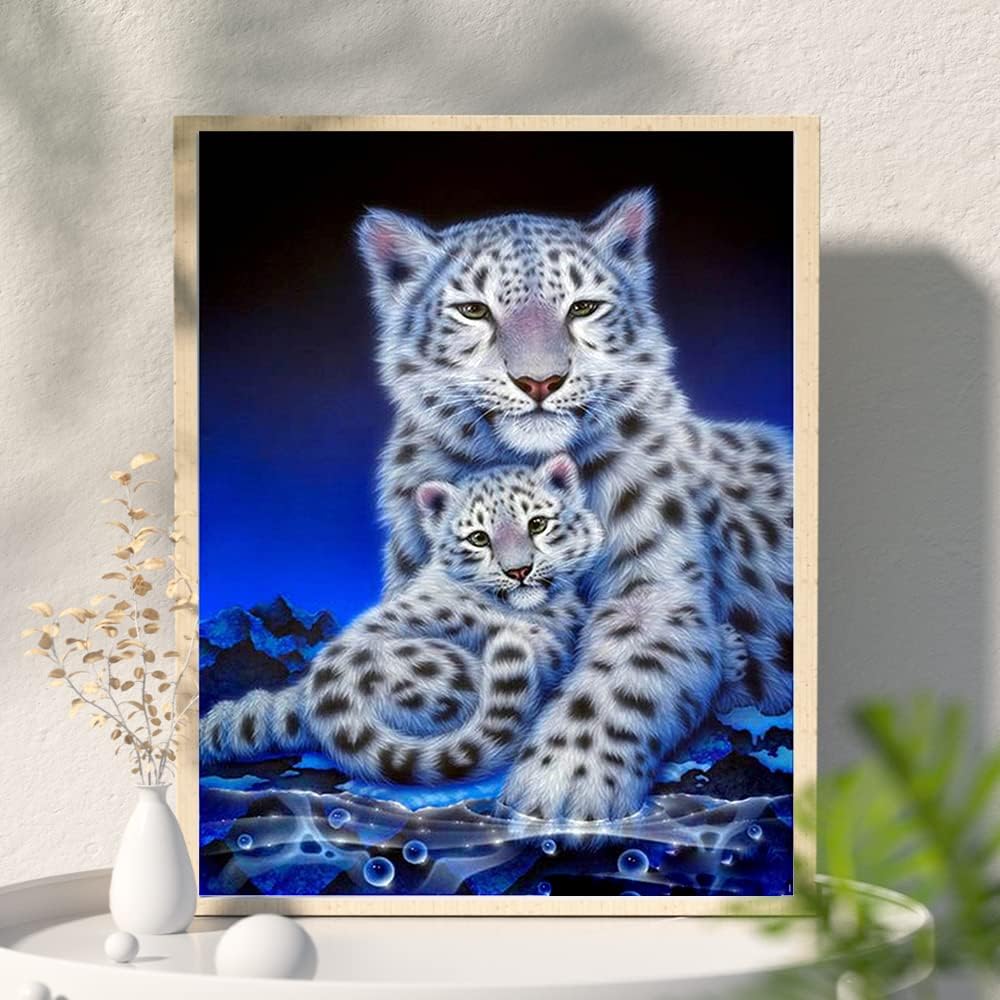 Kit Peinture Diamant 5D 'Tigre Mère Et Enfant' 40x50cm - Pierres Carrées, Toile HD, Activité Anti-stress Adulte