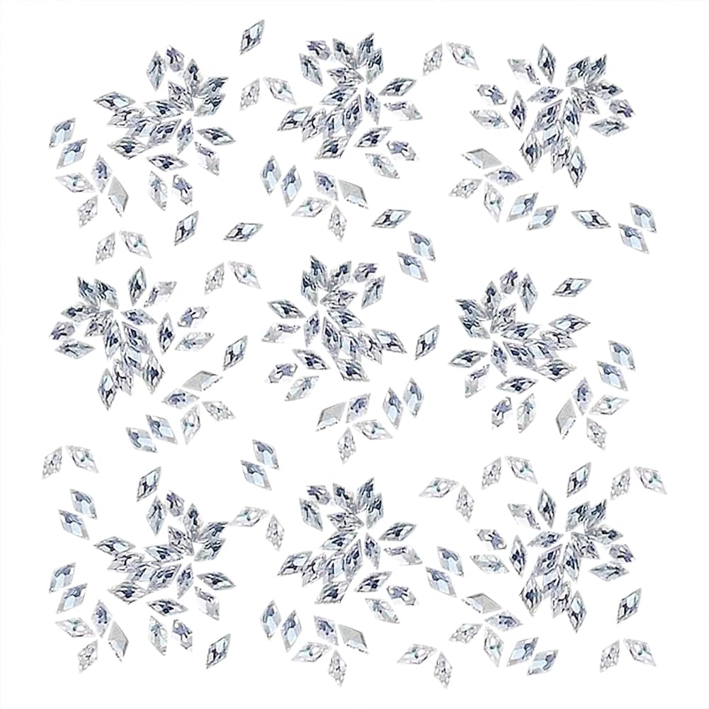 Hugede White 100 Pcs 3Mm Mini Rhombic Nail Rhinestones Small Glitter Nail Gems Tiny 3D Sparkle Nail Charms Bling Shiny Nail Crystals Flatback Nail Diamonds